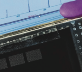 Close-up view of an instrument's screen.
